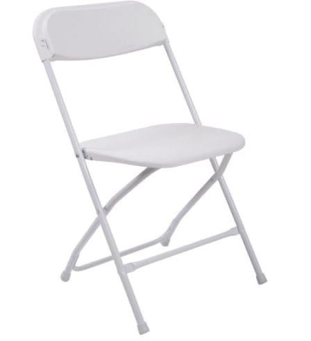 Portable Lightweight Vinyl White folding chair for rental events